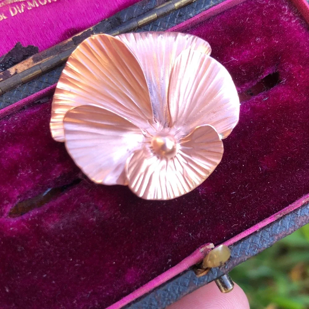 Antique pansy brooch